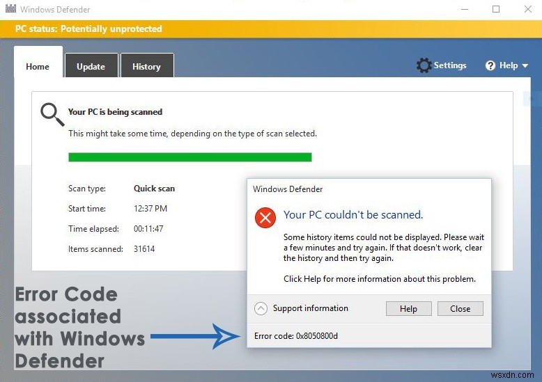 Windows Defender(Security Essentials) 오류 0x8050800d 해결 방법