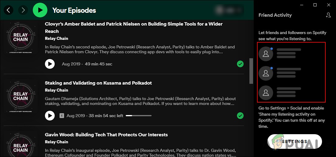 Spotify에서  친구 활동 이 표시되지 않을 때 해결하는 방법