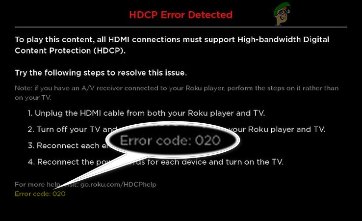 Roku HDCP 오류 감지(오류 코드 020)의 원인과 해결 방법