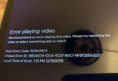 Hulu 오류 코드 RUNUNK13 완벽 해결 가이드