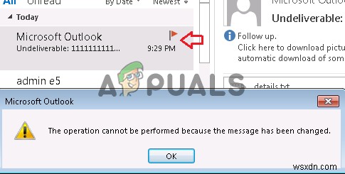 Microsoft Outlook  메시지가 변경되어 작업을 수행할 수 없습니다  오류 해결 방법