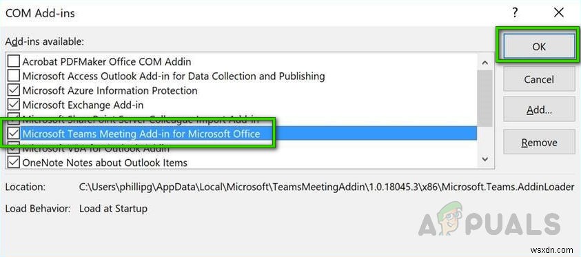 Windows 10에서 Outlook용 Microsoft Teams 추가 기능이 사라졌을 때 해결하는 방법