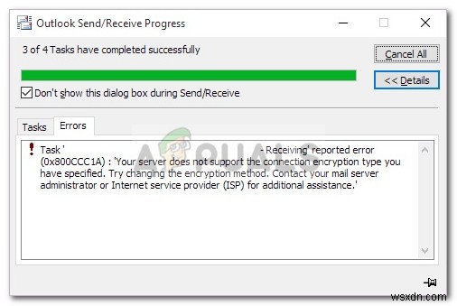 Microsoft Outlook 오류 0x800ccc1a 해결 방법 총정리