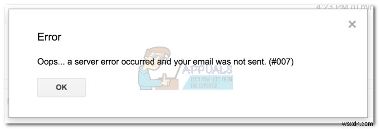 Gmail #007 오류 완벽 해결 가이드: 서버 오류가 발생하여 이메일이 전송되지 않았습니다 수정 방법