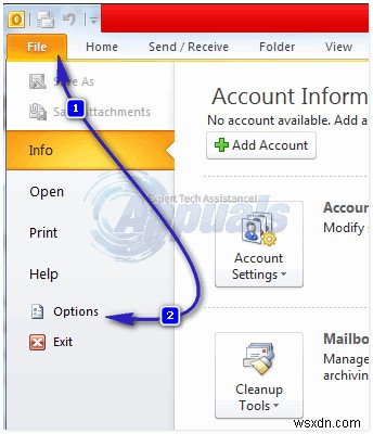 Outlook 2010 검색이 작동하지 않을 때 해결하는 6가지 방법