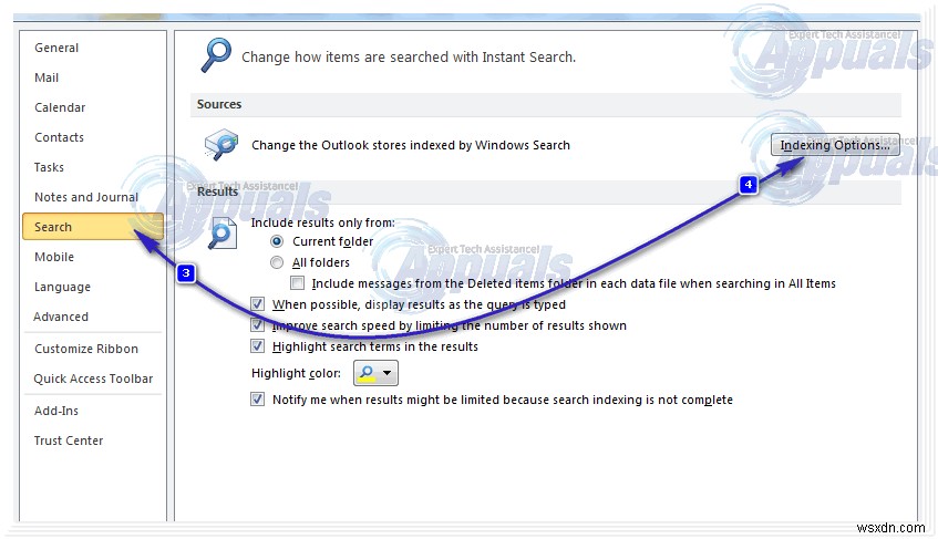 Outlook 2010 검색이 작동하지 않을 때 해결하는 6가지 방법