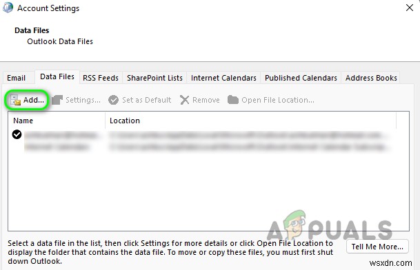 Windows에서 Outlook 오류  (0x8004010F): 데이터 파일에 액세스할 수 없음  해결 방법