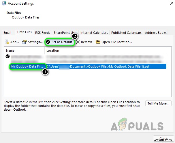 Windows에서 Outlook 오류  (0x8004010F): 데이터 파일에 액세스할 수 없음  해결 방법