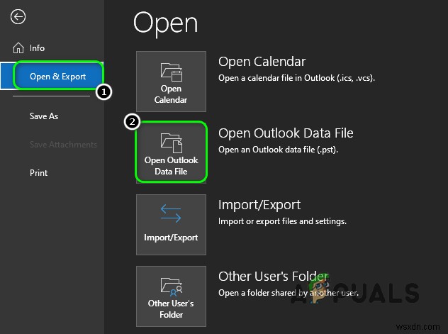 Windows에서 Outlook 오류  (0x8004010F): 데이터 파일에 액세스할 수 없음  해결 방법