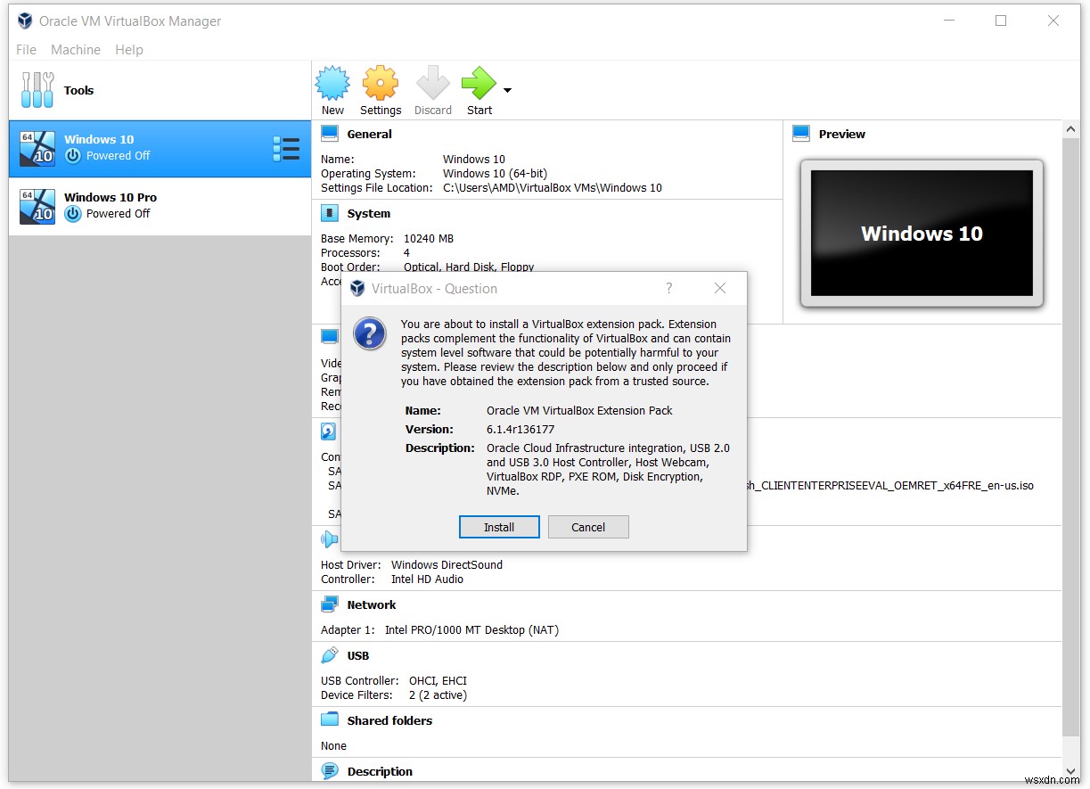 Oracle VM VirtualBox에서 USB 플래시 드라이브 접근하는 방법