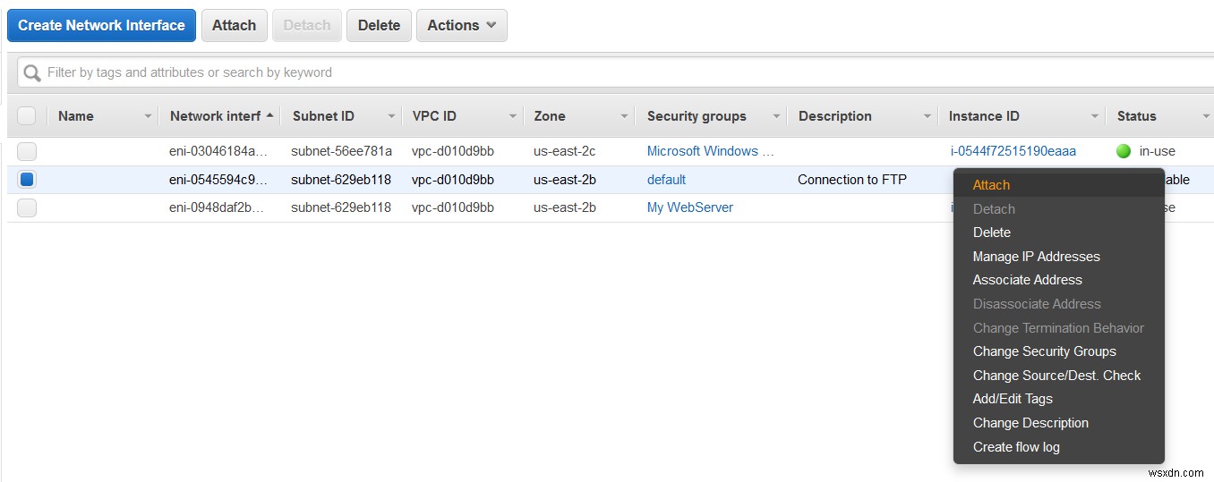 Amazon EC2 인스턴스에 두 번째 네트워크 카드(ENI)를 추가하는 방법