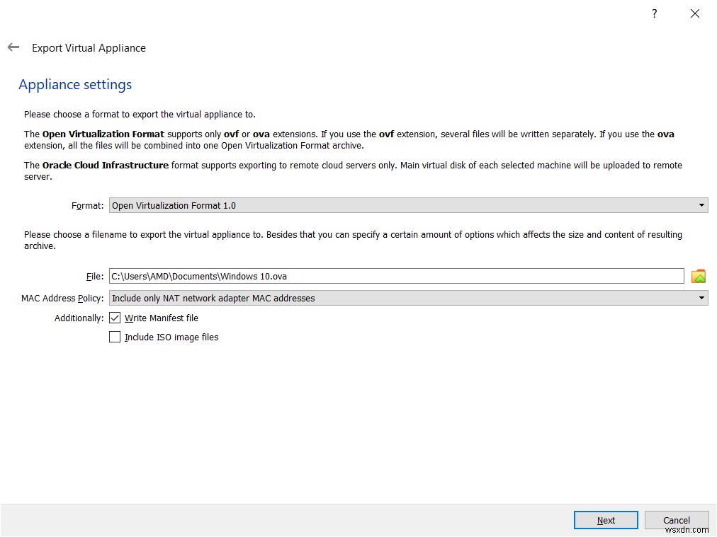 Oracle VM VirtualBox에서 가상 머신을 OVA 파일로 내보내는 방법