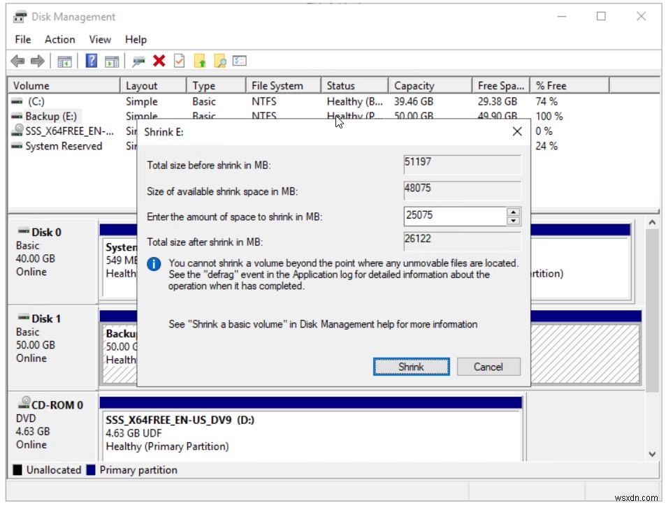 Hyper-V 2019 가상 머신에서 볼륨 축소 및 확장하는 방법