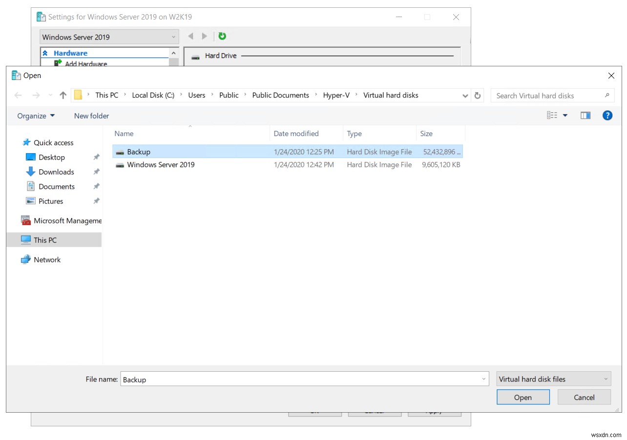 Hyper-V 2019 가상 머신에 가상 디스크를 추가하는 방법