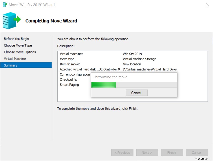 Hyper-V 2019에서 가상 머신(VM)을 다른 위치로 이동하는 완벽 가이드