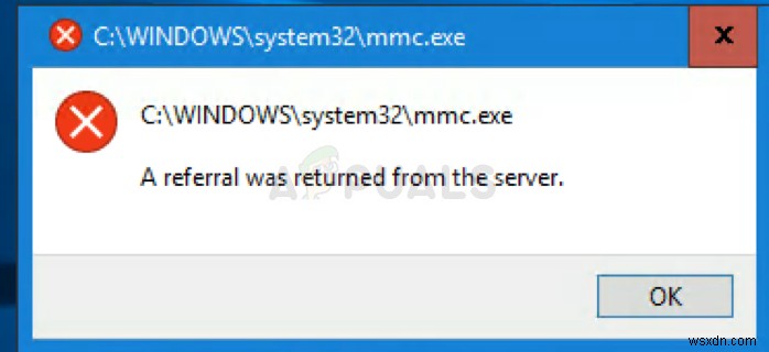 해결 방법: Windows 7/8/10에서 발생하는 서버에서 참조가 반환되었습니다 오류