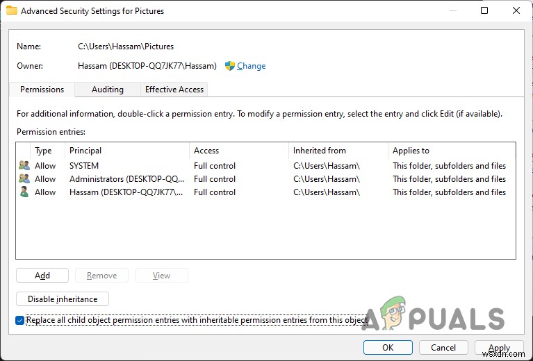 Windows  컨테이너에서 개체를 열거하지 못했습니다  오류 해결 방법