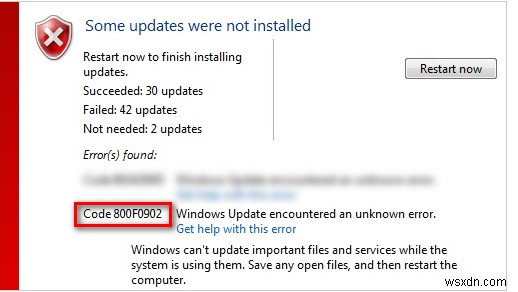 Windows 업데이트 오류 800f0902 해결 방법 총정리