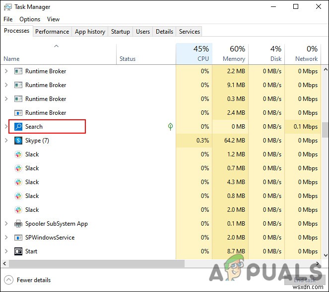 SearchApp.exe란 무엇이고, Windows에서 비활성화하는 방법은?