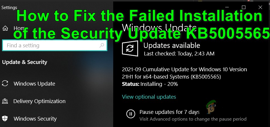 Windows 10 보안 업데이트 KB5005565 설치 실패, 이렇게 해결하세요