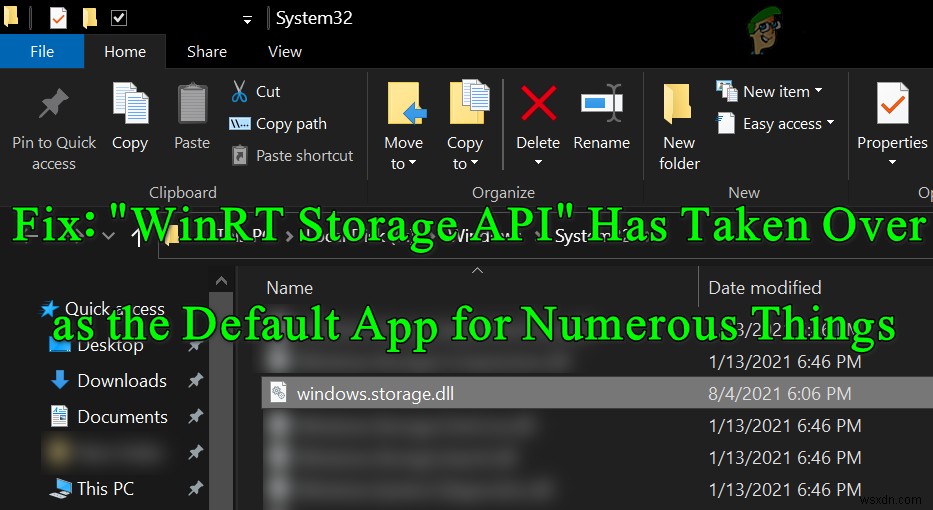 [해결]  WinRT Storage API 가 기본 앱으로 설정되는 문제 고치는 방법
