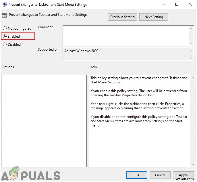 Windows 10에서 그룹 정책 편집기로 시작 메뉴 설정 변경 비활성화하는 방법