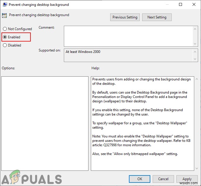 Windows 10에서 다른 사용자가 바탕 화면 배경을 변경하지 못하도록 차단하는 방법
