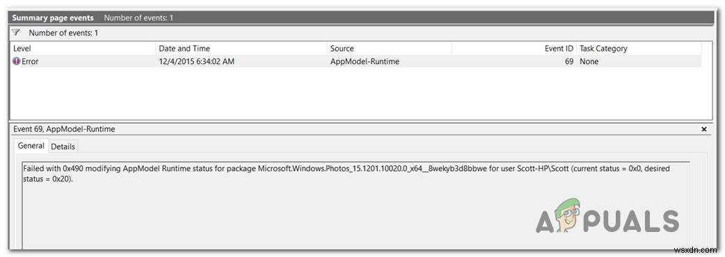 Windows 10에서 AppModel 런타임 오류 0x490 해결하는 방법