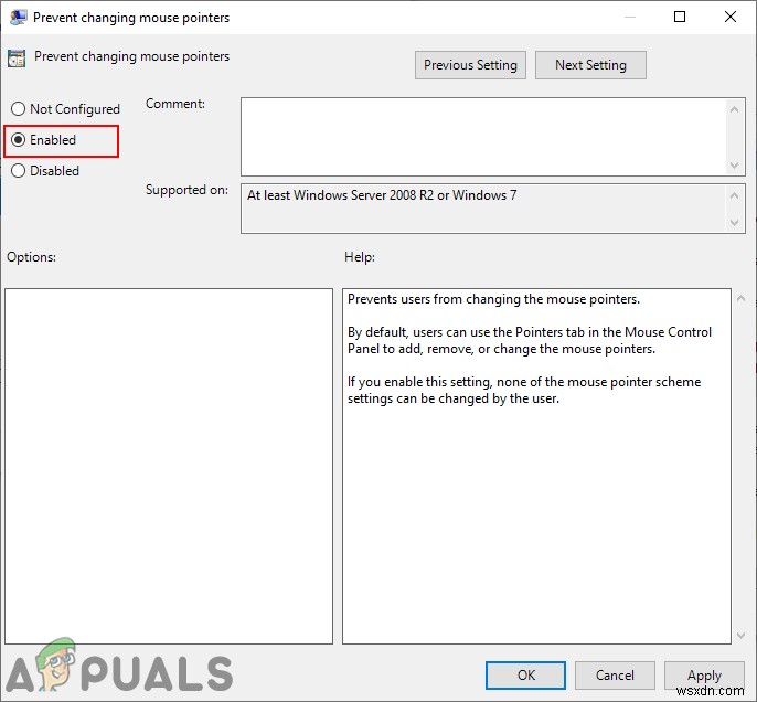 Windows 10에서 사용자가 마우스 포인터를 변경하지 못하도록 차단하는 방법