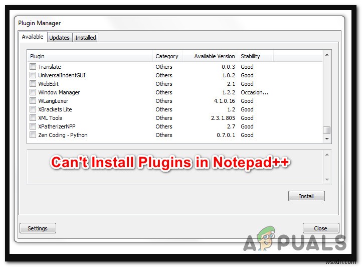 Windows 10에서 Notepad++ 플러그인 설치 실패 오류 해결 방법