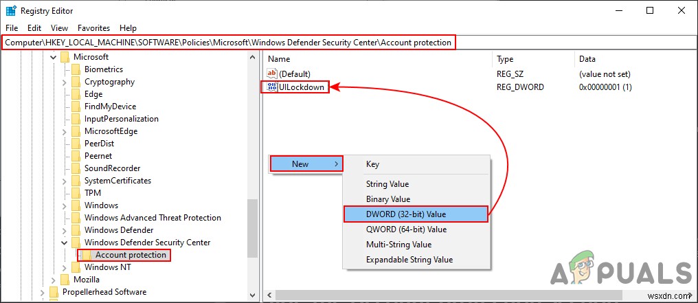 Windows 10에서 계정 보호 영역을 숨기는 방법 (그룹 정책·레지스트리 편집기)