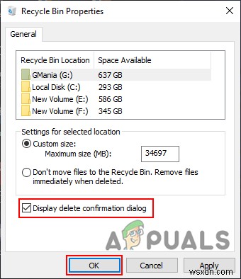 Windows 10에서 삭제 확인 대화 상자를 활성화 또는 비활성화하는 방법