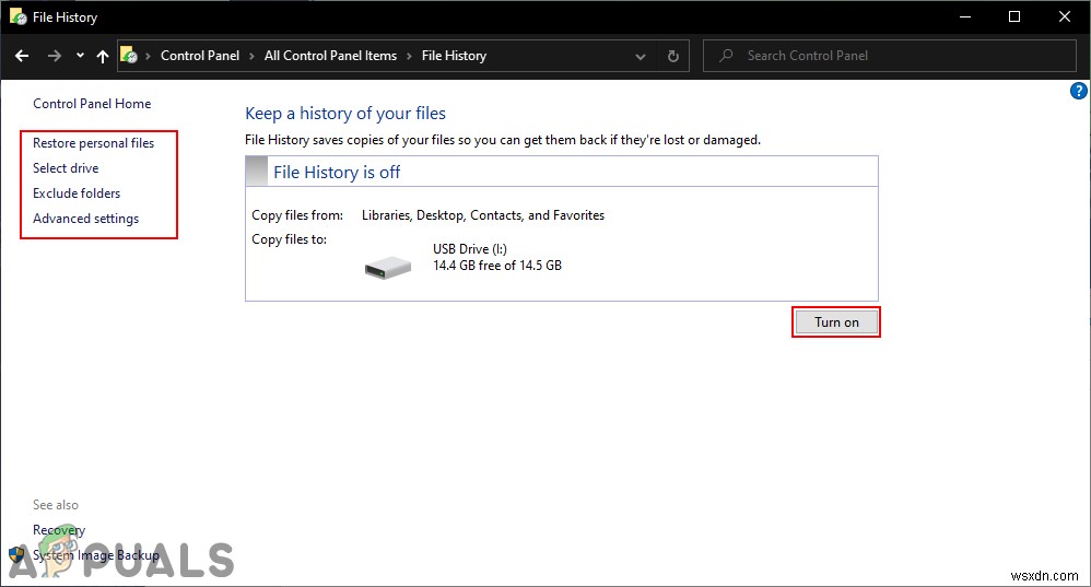 Windows 10에서 파일 기록(File History) 활성화 및 비활성화하는 방법