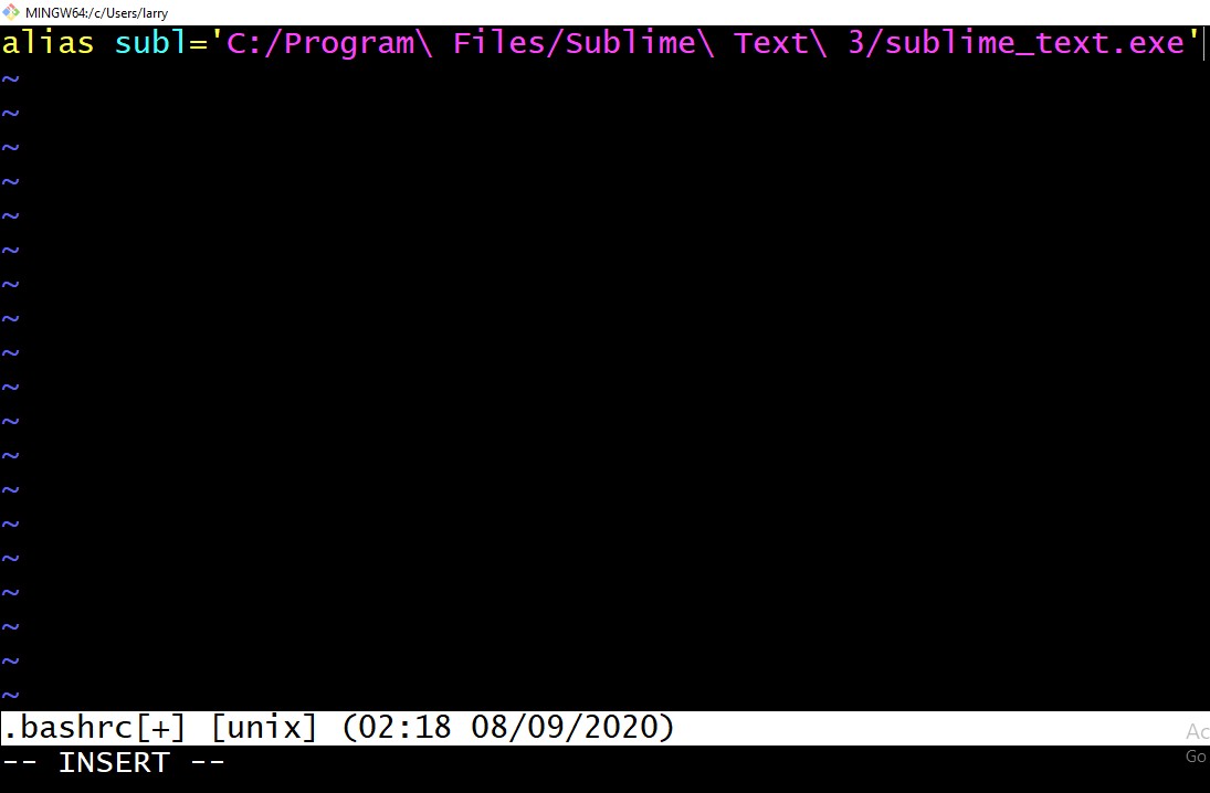 Windows Git Bash에서 Sublime Text를 바로 실행하는 방법