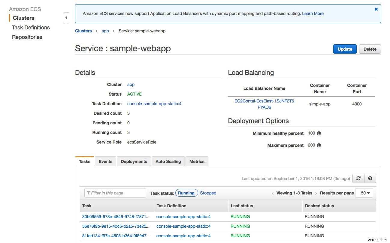 Amazon ECS(EC2 Container Service)에 Docker Sinatra 앱 배포하는 방법