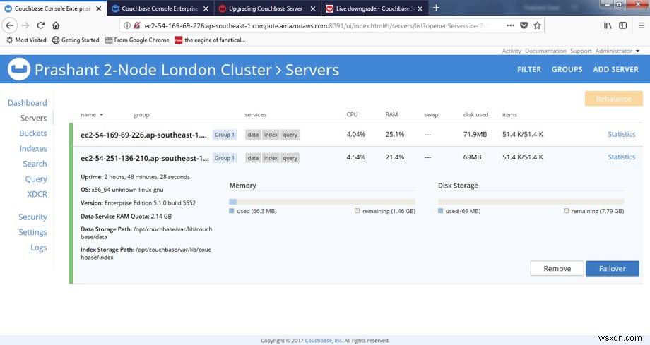 그레이스풀 페일오버와 델타 복구로 Couchbase Server 무중단 롤링 업그레이드하기