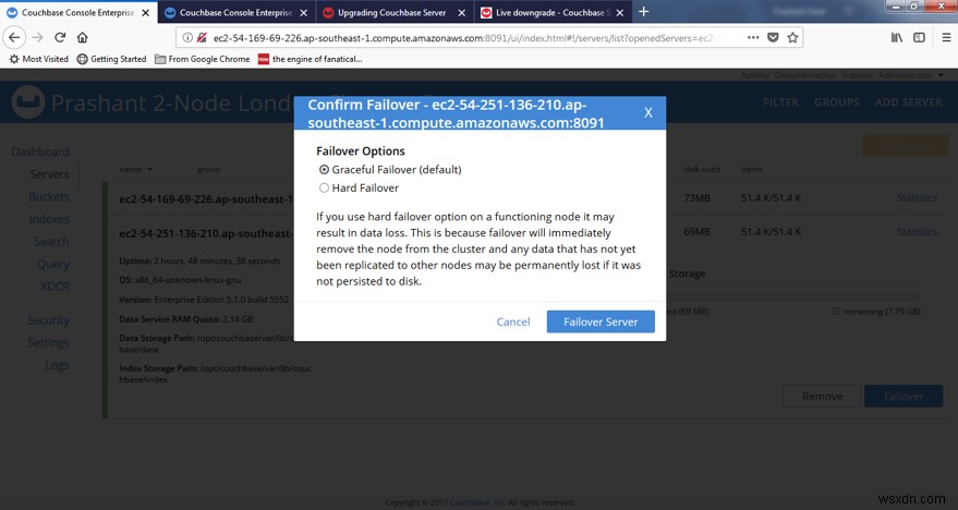 그레이스풀 페일오버와 델타 복구로 Couchbase Server 무중단 롤링 업그레이드하기