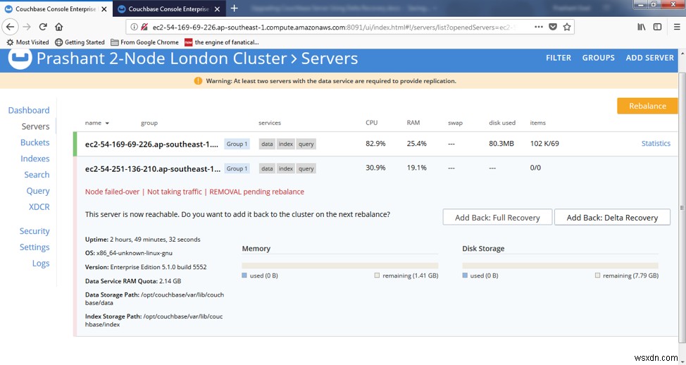 그레이스풀 페일오버와 델타 복구로 Couchbase Server 무중단 롤링 업그레이드하기