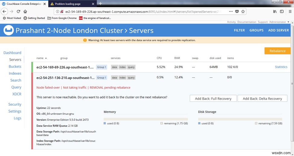 그레이스풀 페일오버와 델타 복구로 Couchbase Server 무중단 롤링 업그레이드하기