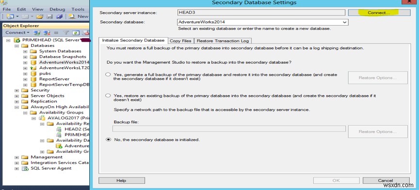 기존 Microsoft SQL Server AlwaysOn 데이터베이스에 로그 전달(Log Shipping) 구성하기