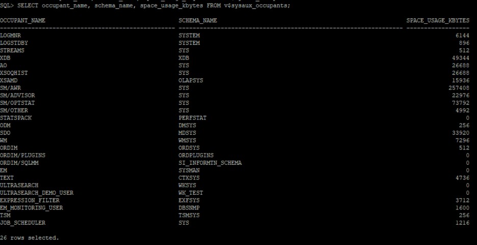 Oracle SYSAUX 테이블스페이스 관리 방법 총정리