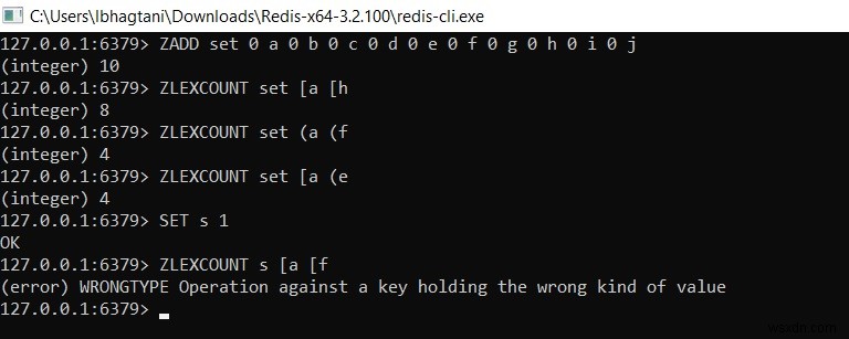 Redis ZLEXCOUNT 명령어 – 사전순 범위에 해당하는 정렬된 집합(Sorted Set) 요소 개수 구하기
