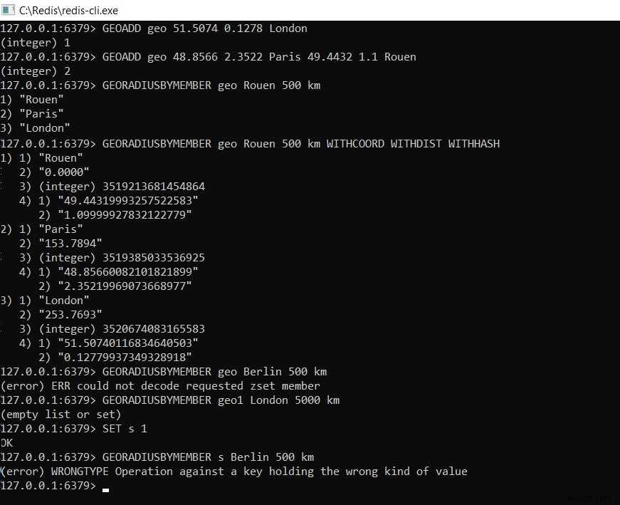 예제로 배우는 Redis GEORADIUSBYMEMBER 명령어 – Redis 튜토리얼