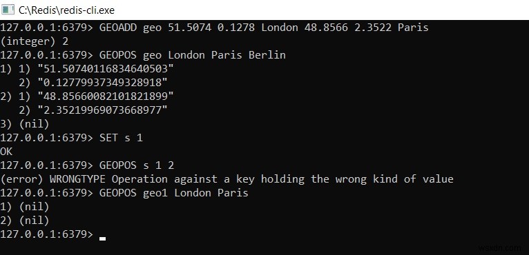 Redis GEOPOS 명령어 – 지리 공간 값에서 멤버의 경도·위도 조회하기