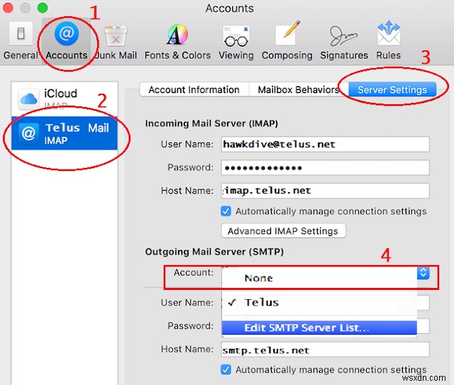 아이폰·아이패드·맥에서 Telus.net 이메일이 전송되지 않을 때 해결 방법