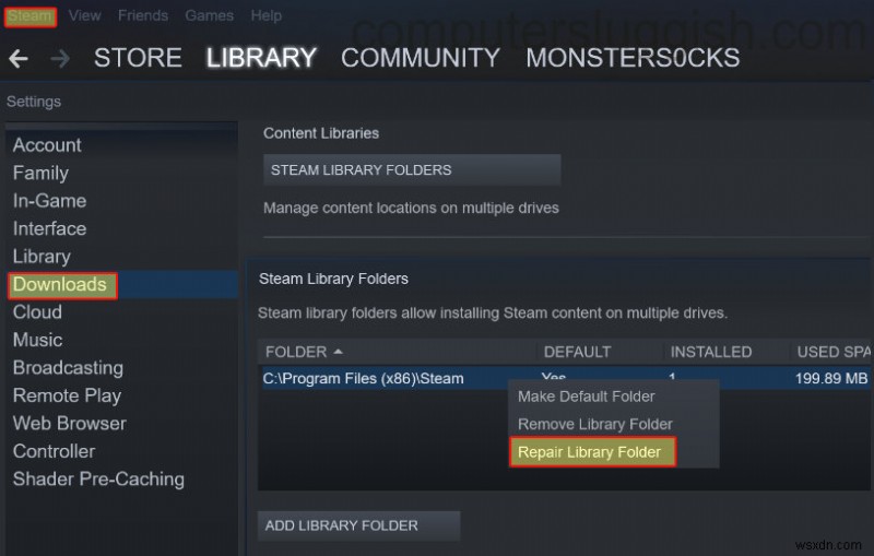 게임 다운로드/업로드 시 Steam 손상된 디스크 오류 해결 방법