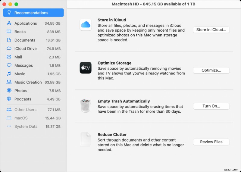 macOS Monterey 저장 공간 부족 오류 해결 방법 총정리