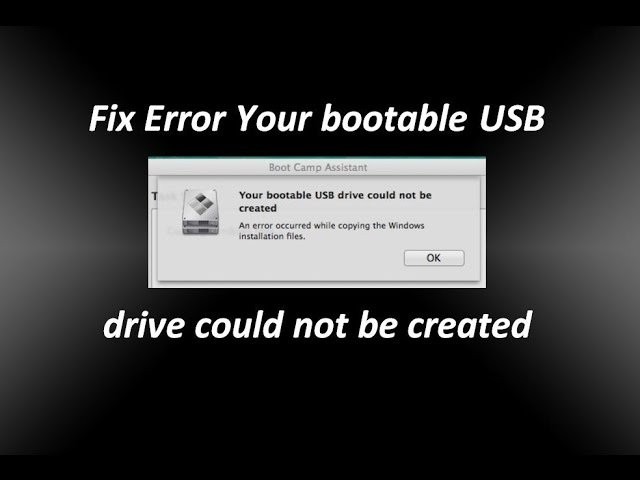 [오류 해결]  부팅 가능한 USB 드라이브를 생성할 수 없습니다  오류 수정 방법