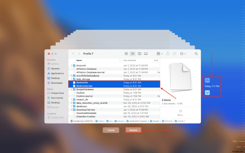 Mac Chrome에서 삭제된 북마크 복구하는 방법 총정리