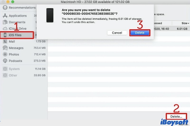 Mac 저장 공간 부족할 때, iOS 파일 삭제로 여유 공간 확보하는 방법